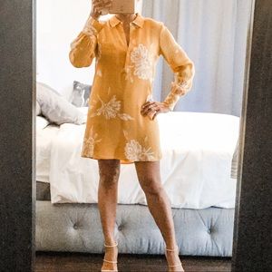 Joie Mustard Silk Dress Size Small